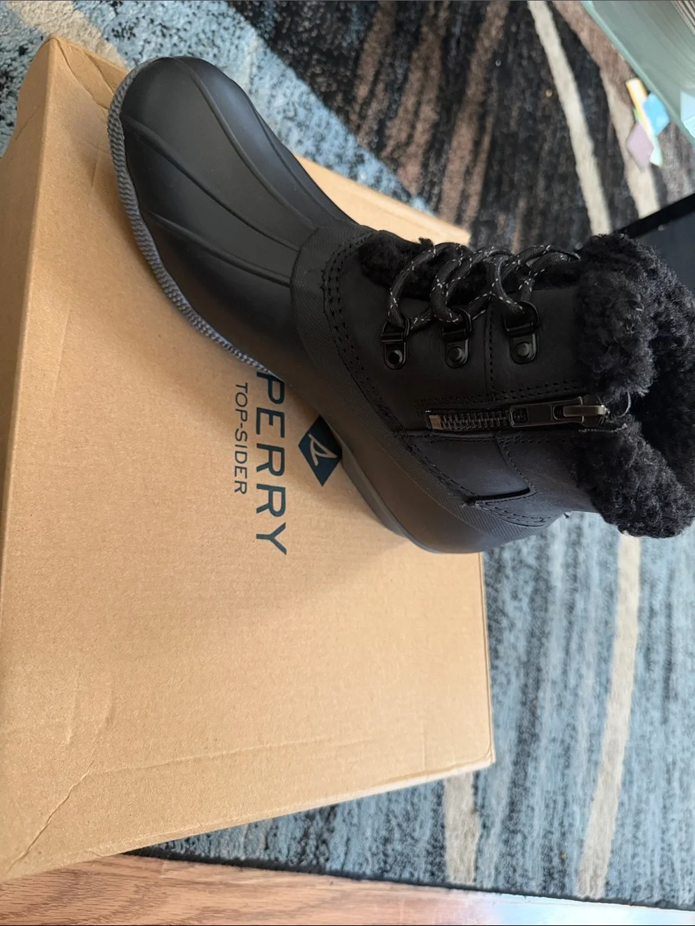 Sperry Black Women's Insulated Waterproof Lace-Up Winter Boot